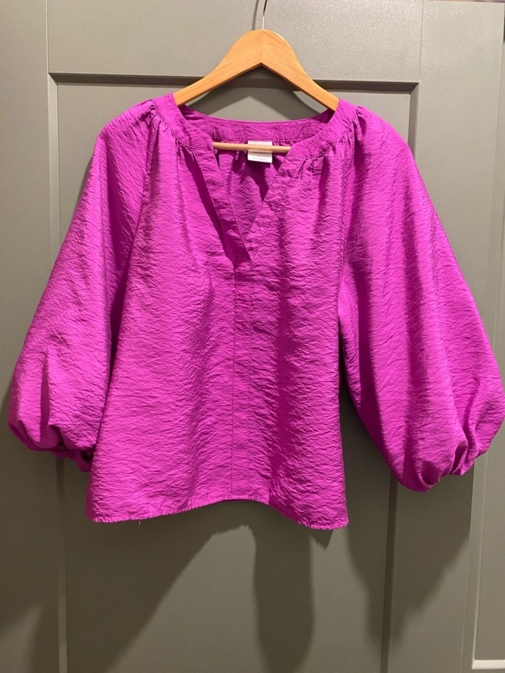 Sonoma Vibrant Pink Puff-Sleeve Blouse